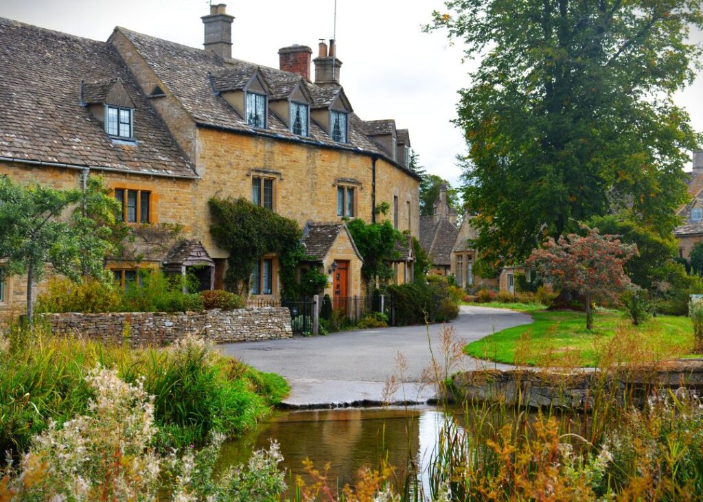 Home on the stream in Lower Slaughter, Cotswolds England