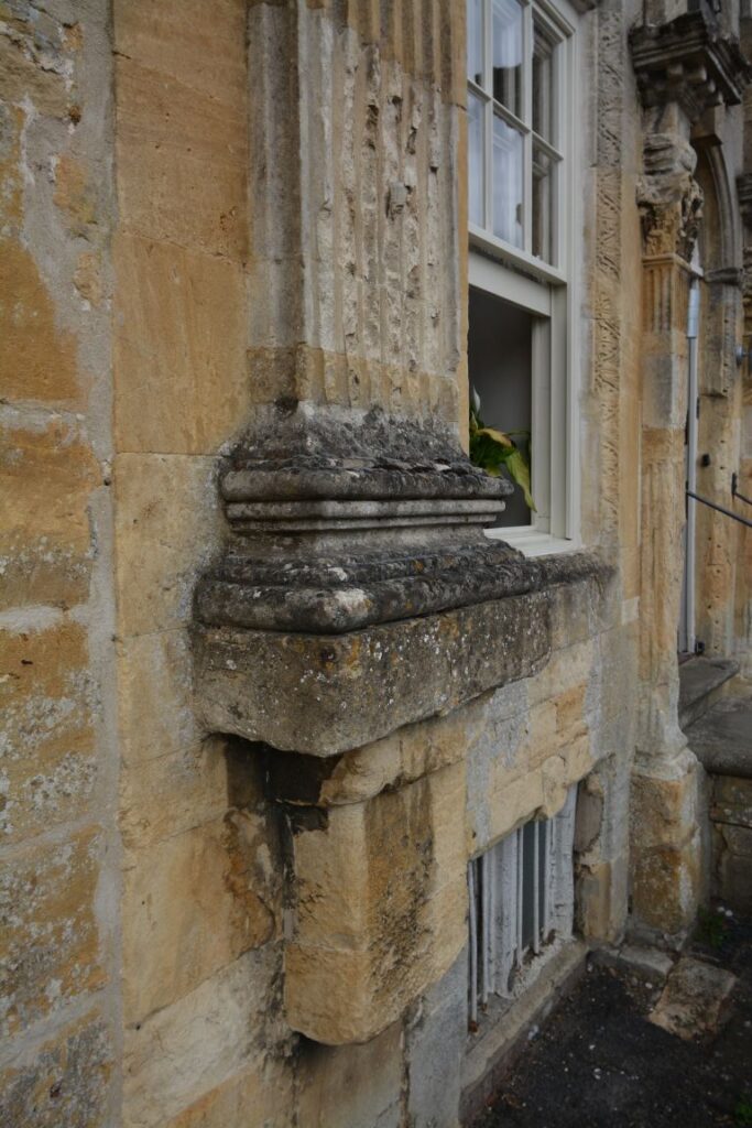 Architectural details of old home Stow-On-The-Wold England
